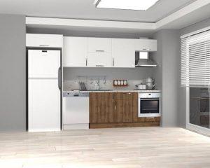 Beyaz Kahverengi Mutfak Dolabı Modelleri