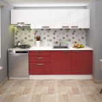 Red and White Kitchen Cabinet Models