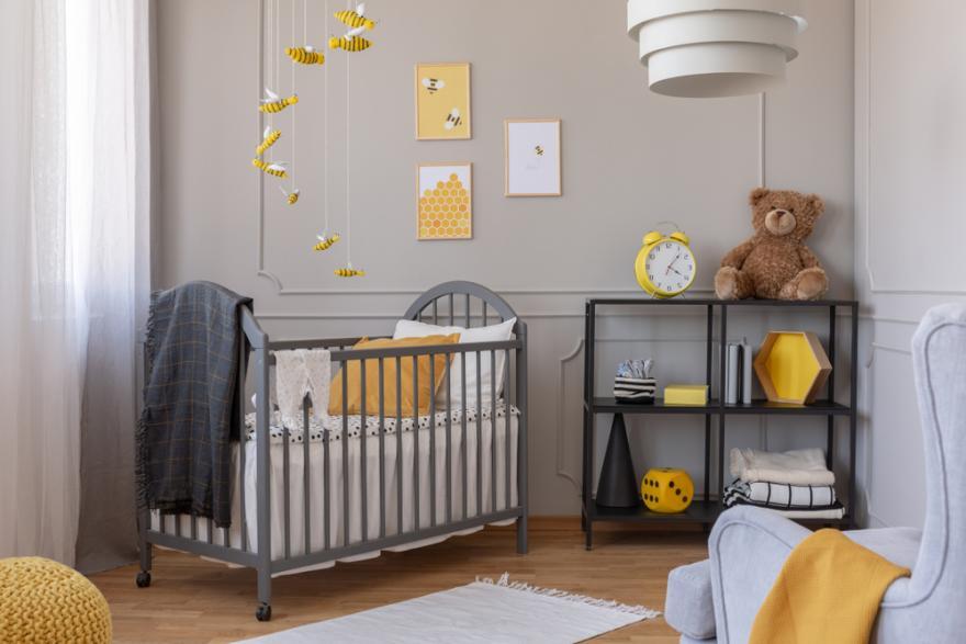 Gray baby room decoration