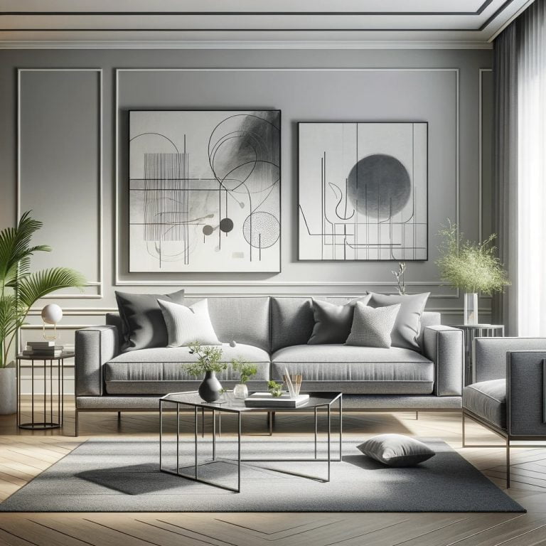 Açık Gri Koltuk Takımı Dekorasyonu