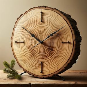 Doğal Ahşap Duvar Saati