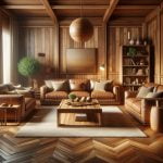 Ahşap Rengi Salon Dekorasyonu
