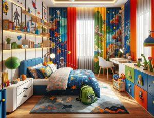 Erkek Çocuk Odası Perde Modelleri
