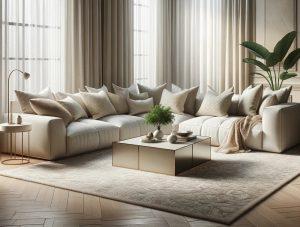 Krem rengi koltuk takımı Dekorasyonu